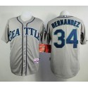 Mariners #34 Felix Hernandez Grey Cool Base Stitched Jersey