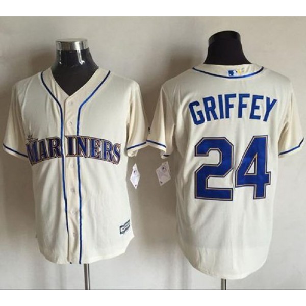 Mariners #24 Ken Griffey Cream New Cool Base Stitched Jersey
