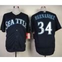 Mariners #34 Felix Hernandez Navy Blue Cool Base Stitched Jersey