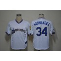Mariners #34 Felix Hernandez White Cooperstown Stitched Jersey
