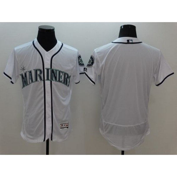 Mariners Blank White Flexbase Authentic Collection Stitched Jersey