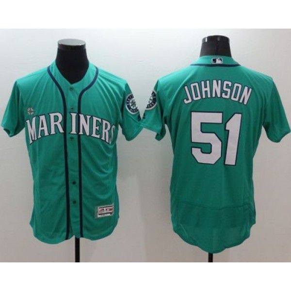Mariners #51 Randy Johnson Green Flexbase Authentic Collection Stitched Jersey