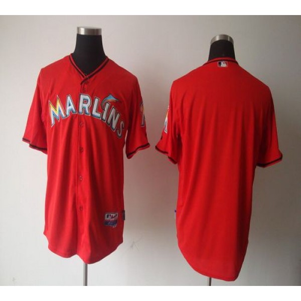 Marlins Blank Red 2012 Alternate Stitched Jersey