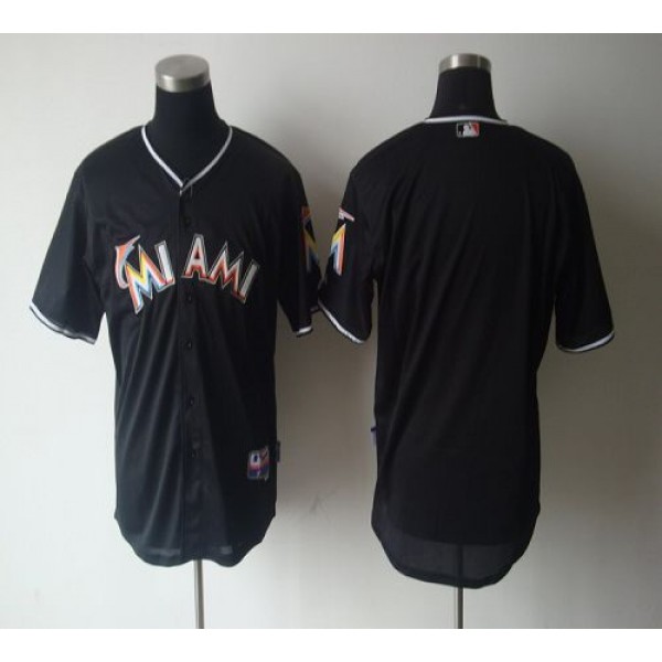 Marlins Blank Black 2012 Alternate Stitched Jersey