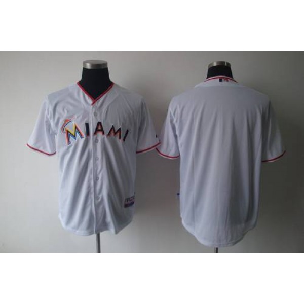 Marlins #00 None Player White 2012 Home Stitched Jersey