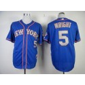 Mets #5 David Wright Blue(Grey NO.) Alternate Road Cool Base Stitched Jersey