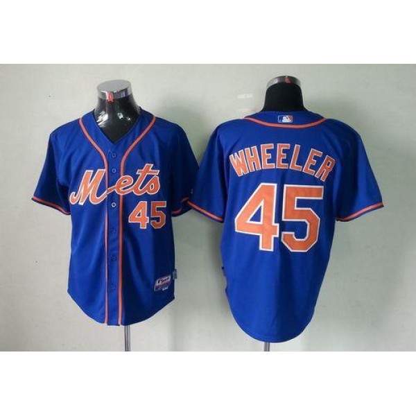 Mets #45 Zack Wheeler Blue Cool Base Stitched Jersey