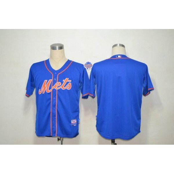 Mets Blank Blue Alternate Home Cool Base Stitched Jersey