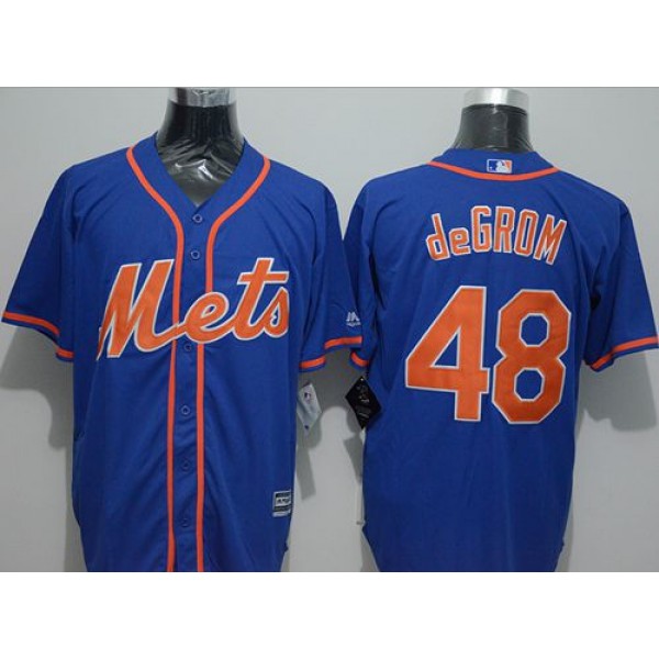 Mets #48 Jacob DeGrom Blue New Cool Base Alternate Home Stitched Jersey