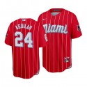 Miami Marlins #24 Jesus Aguilar 2021 Red City Connect Cool Base Stitched Jersey