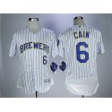 Milwaukee Brewers #6 Lorenzo Cain White Flexbase Stitched Jersey