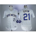 Milwaukee Brewers #21 Travis Shaw White Flexbase Stitched Jersey
