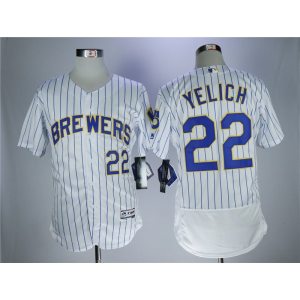 Milwaukee Brewers #22 Christian Yelich White Flexbase Stitched Jersey