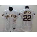 Milwaukee Brewers #22 Christian Yelich White Flex Base Stitched Jersey
