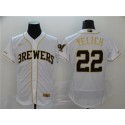 Milwaukee Brewers #22 Christian Yelich Blank 2020 White Golden Flex Base Stitched Jersey