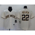 Milwaukee Brewers #22 Christian Yelich White Cool Base Stitched Jersey