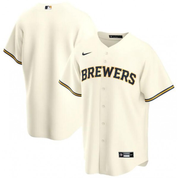 Milwaukee Brewers Blank Cream Cool Base Stitched Jersey