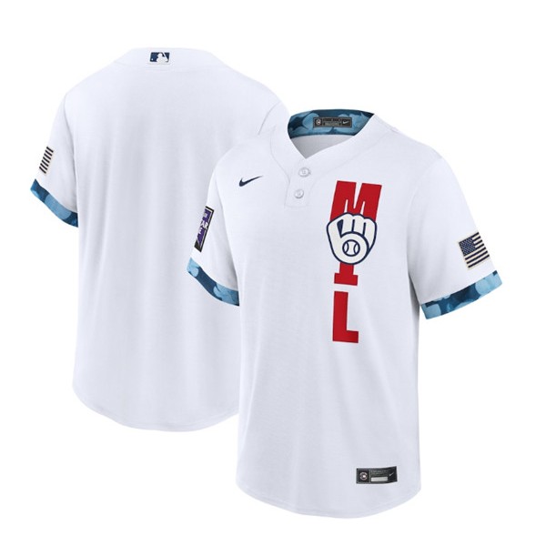 Milwaukee Brewers 2021 White All-Star Cool Base Stitched Jersey