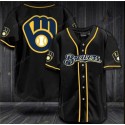 Milwaukee Brewers Black Stitched Jersey