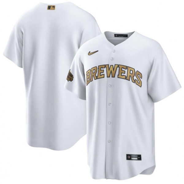 Milwaukee Brewers Blank White 2022 All-Star Cool Base Stitched Baseball Jersey