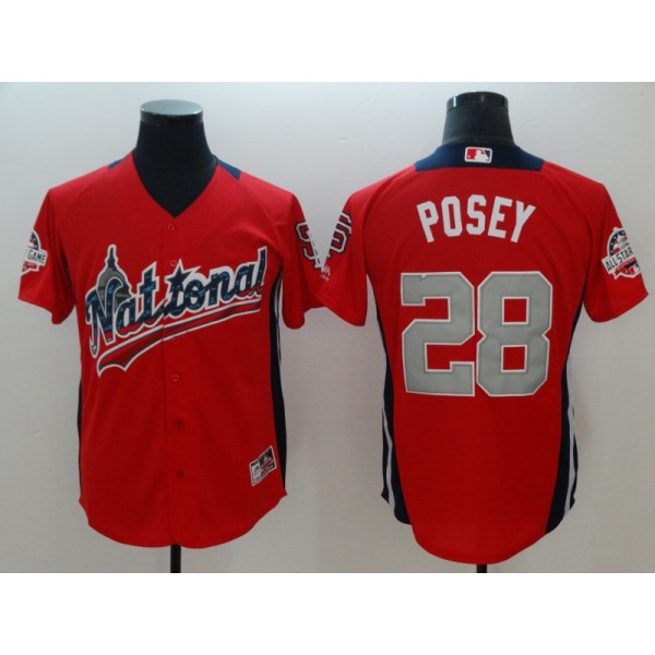 National League #28 Buster Posey Red 2018 All-Star Game Home Run Derby Jersey
