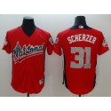 National League #31 Scherzer Majestic Red 2018 All-Star Game Home Run Derby Jersey