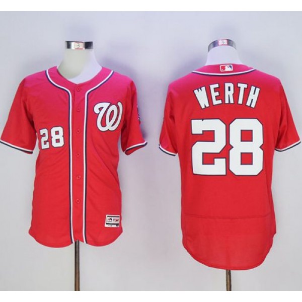 Nationals #28 Jayson Werth Red Flexbase Authentic Collection Stitched Jersey