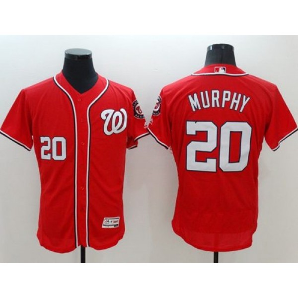 Nationals #20 Daniel Murphy Red Flexbase Authentic Collection Stitched Jersey