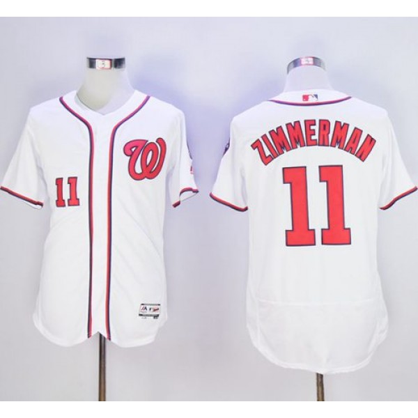 Nationals #11 Ryan Zimmerman White Flexbase Authentic Collection Stitched Jersey