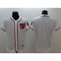 Nationals Blank White Flexbase Authentic Collection Stitched Jersey
