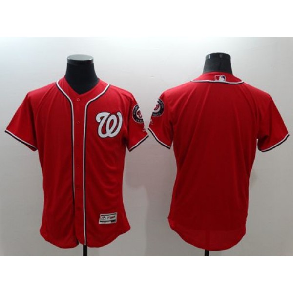 Nationals Blank Red Flexbase Authentic Collection Stitched Jersey