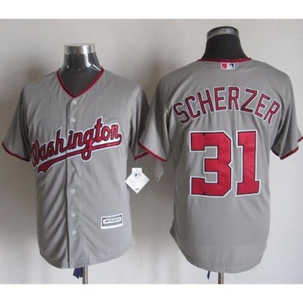 Nationals #31 Max Scherzer Grey New Cool Base Stitched Jersey