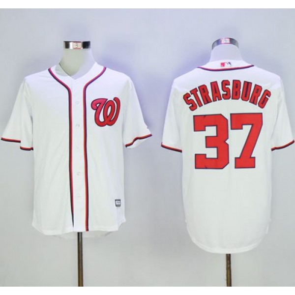 Nationals #37 Stephen Strasburg White New Cool Base Stitched Jersey