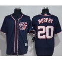 Nationals #20 Daniel Murphy Navy Blue New Cool Base Stitched Jersey