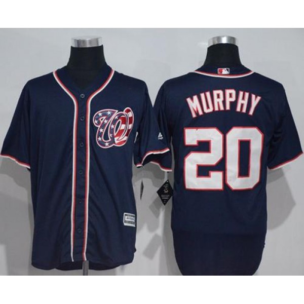 Nationals #20 Daniel Murphy Navy Blue New Cool Base Stitched Jersey