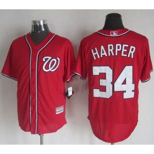 Nationals #34 Bryce Harper Red New Cool Base Stitched Jersey