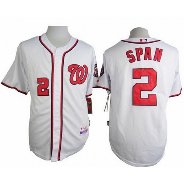 Nationals #2 Denard Span White Cool Base Stitched Jersey