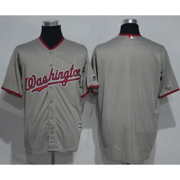Nationals Blank Grey New Cool Base Stitched Jersey