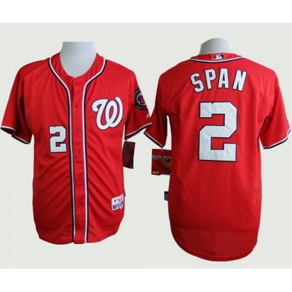 Nationals #2 Denard Span Red Cool Base Stitched Jersey