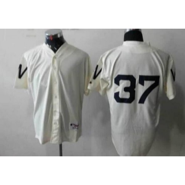 Nationals #37 Stephen Strasburg Cream 1924 Turn Back The Clock Stitched Jersey