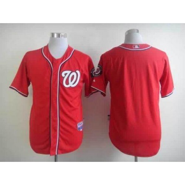 Nationals Blank Red Cool Base Stitched Jersey