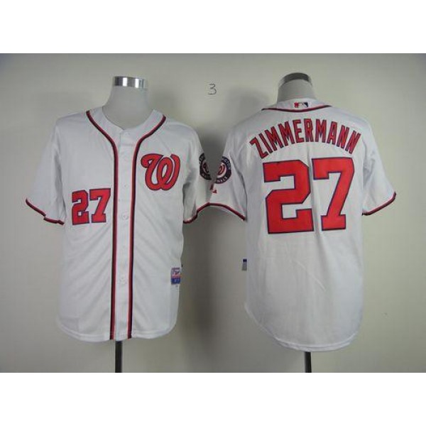 Nationals #27 Jordan Zimmermann White Cool Base Stitched Jersey