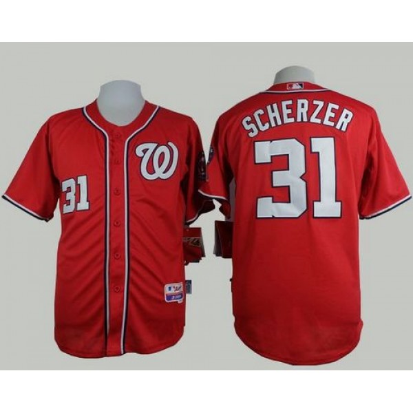 Nationals #31 Max Scherzer Red Cool Base Stitched Jersey
