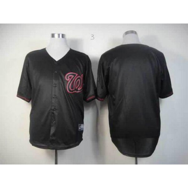 Nationals Blank Black Fashion Stitched Jersey