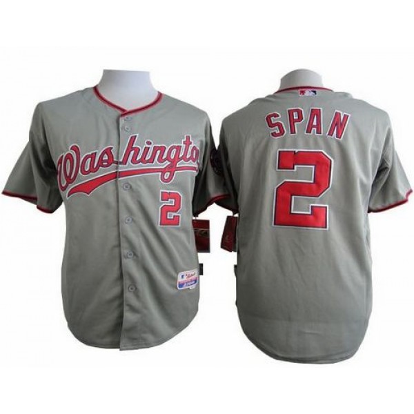 Nationals #2 Denard Span Grey Cool Base Stitched Jersey