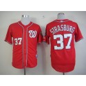 Nationals #37 Stephen Strasburg Stitched Red Jersey