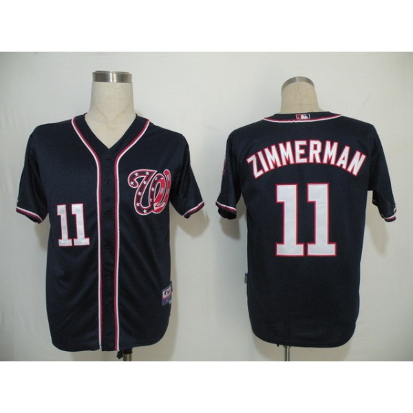 Nationals #11 Ryan Zimmerman Navy Blue Cool Base Stitched Jersey