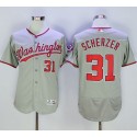 Nationals #31 Max Scherzer Grey Flexbase Authentic Collection Stitched Jersey
