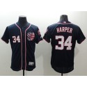 Nationals #34 Bryce Harper Navy Blue Flexbase Authentic Collection Stitched Jersey
