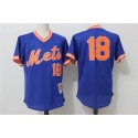 New York Mets #18 Darryl Strawberry Mitchell Ness Royal Cooperstown Mesh Batting Practice Stitched Jersey